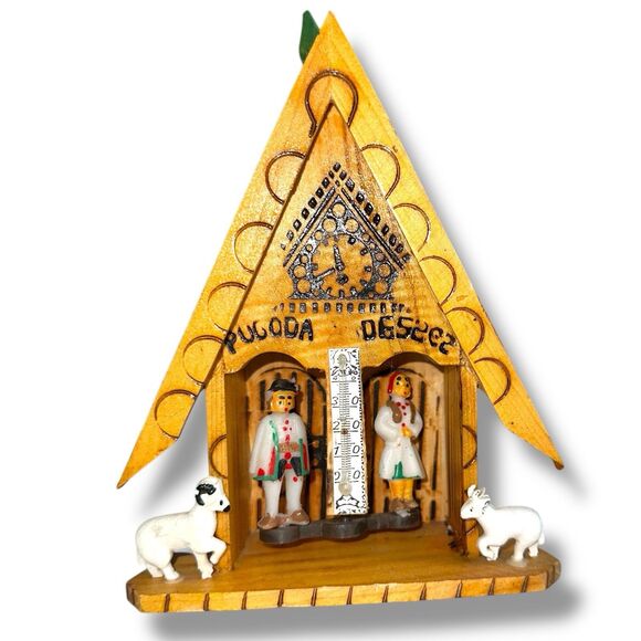 Vintage Romanian Folk Art Wooden Weather House - Picture 8 of 16